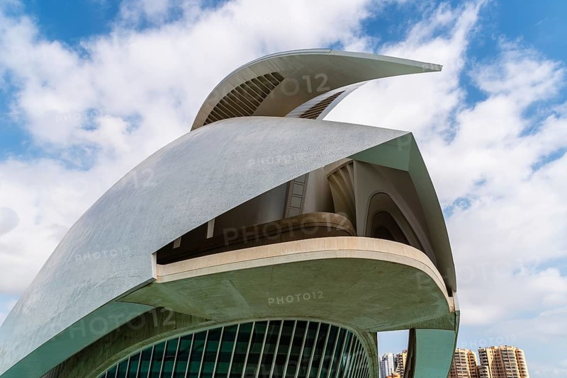 Valencia, Spain, July 30, 2023: View of Palau de les Arts Reina Sofia in Valencia in the City of Arts and Sciences. It was designed by famous Spanish architect Santiago Calatrava, Europe