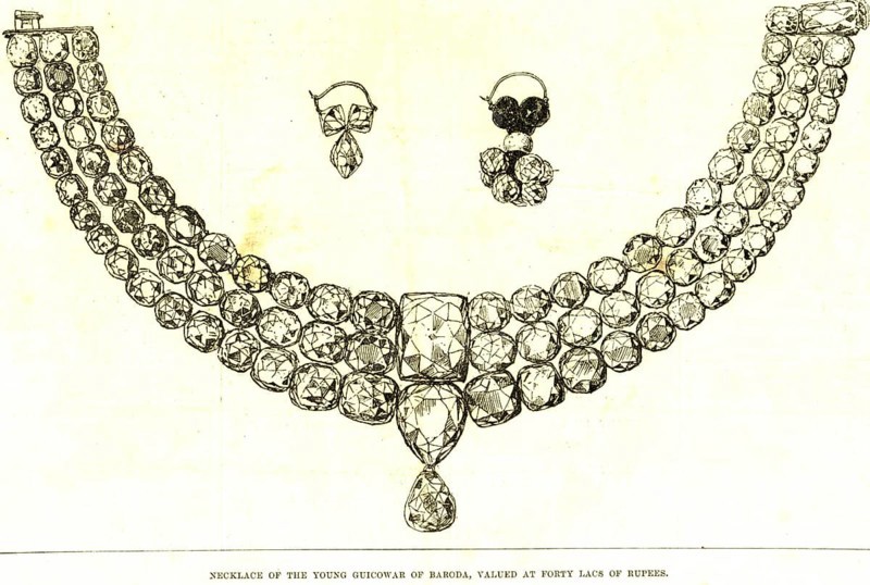 Necklace of the young Guicowar of Baroda, valued at forty Lacs of rupees, India, Asia