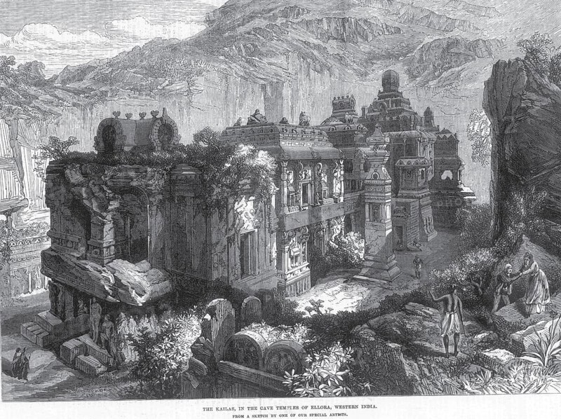 Temples Kailas in cave temples of Ellora Western India, Aurangabad, Maharashtra, India, Asia
