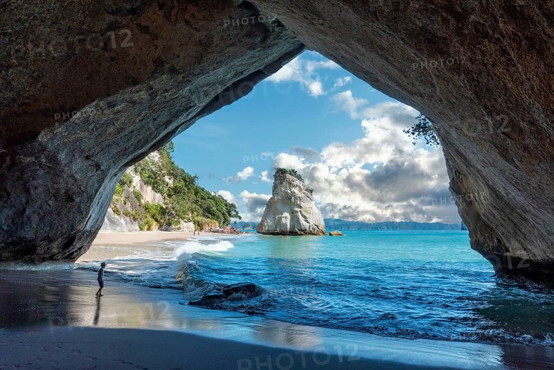 Scenic Cathedral Cove at Coromandel peninsula, New Zealand, Oceania