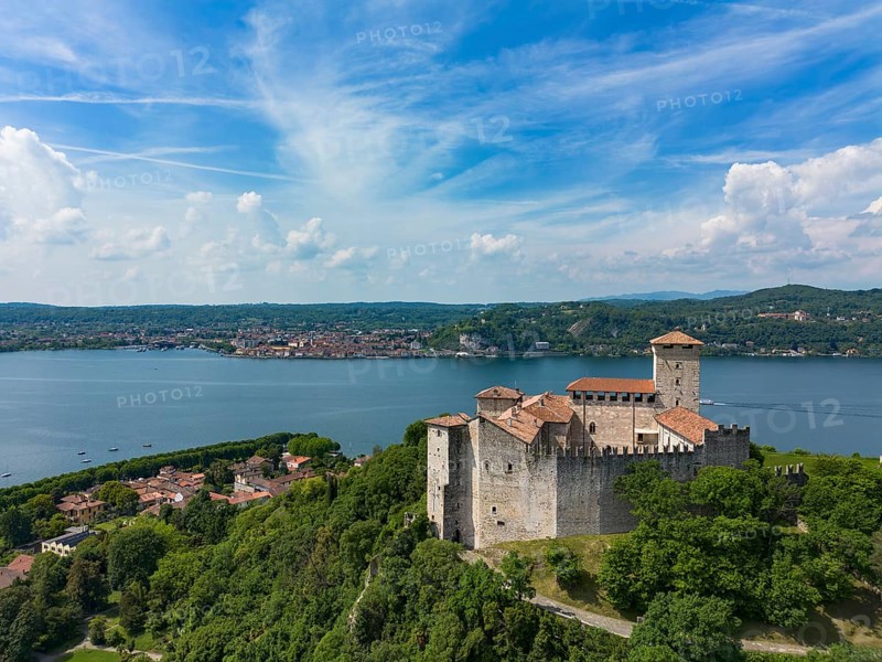 Aerial view of the Rocca the Angera fortress