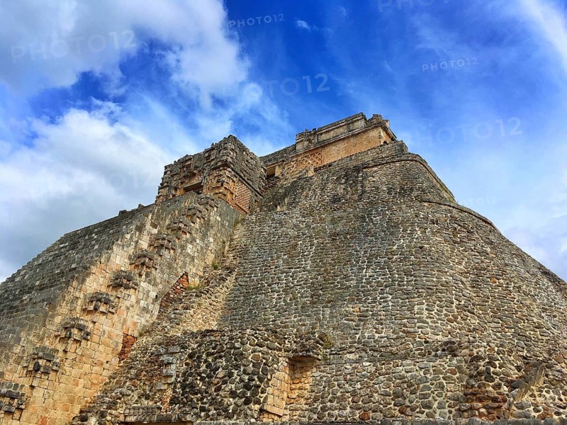Majestic ruins in Uxmal, Mexico. Uxmal is an ancient Maya city of the classical period in present-day Mexico