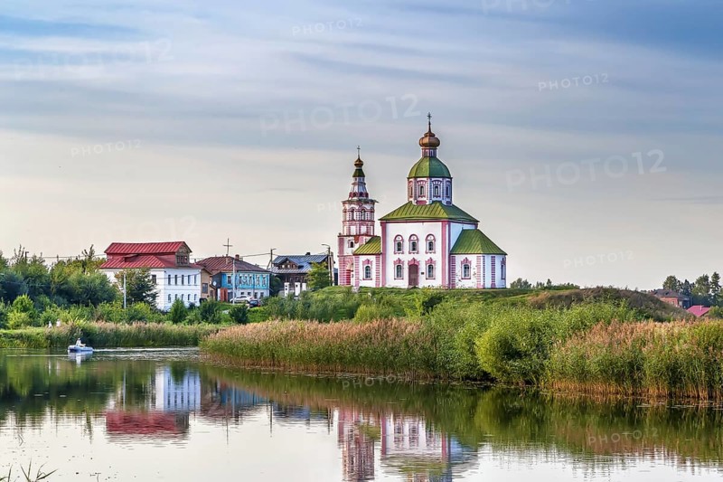 Landscape with Church of Elijah the Prophet in Suzdal, Russia, Europe
