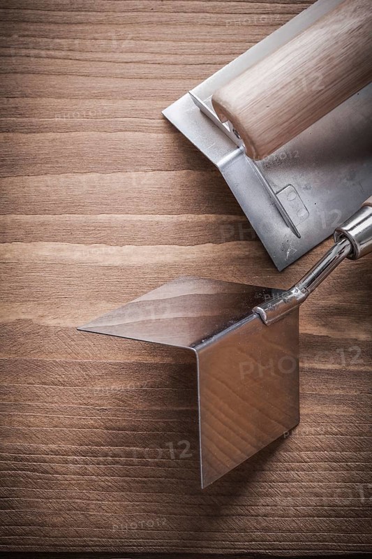 Vertical version copyspace two angle formers on wood board