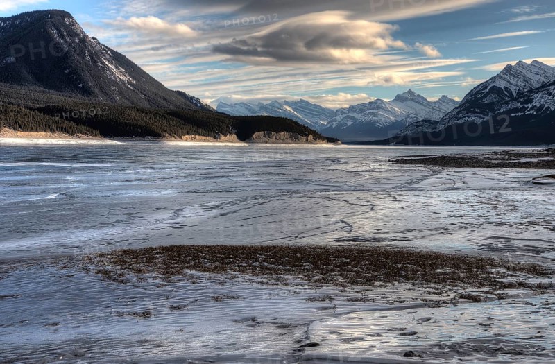 Abraham Lake Winter Ice formations bubbles design