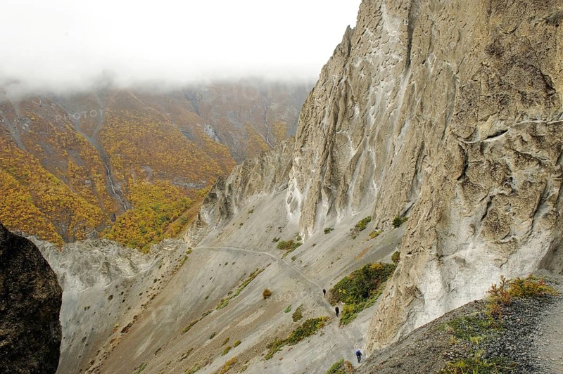 Landscape way to Thilicho, Khangsar, Manang, Nepal, Asia