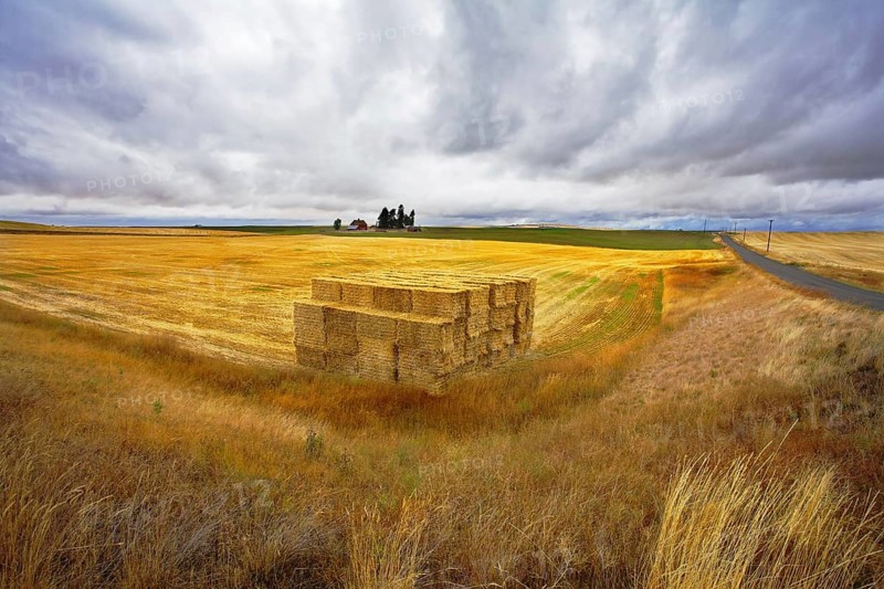 The big haystack on an autumn floor after harvesting. Other photos of autumn fields of Montana can be seen in my portfolio