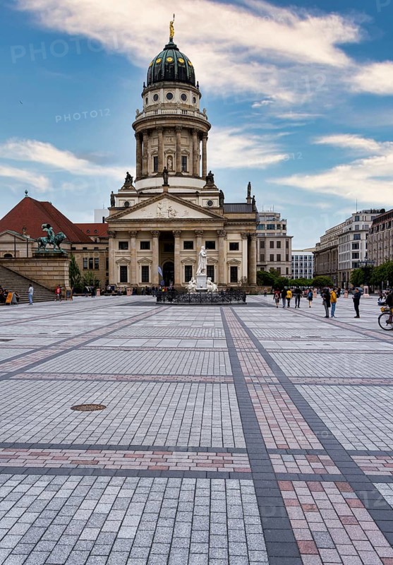 After the remodelling, monotonous-looking, newly designed Gendarmenmarkt in Berlin-Mitte, Germany, Europe