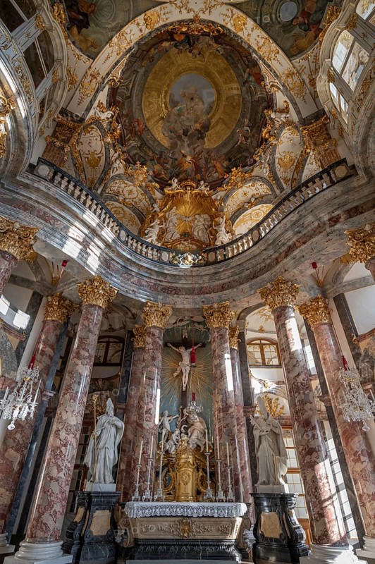 Interior of the Court Chapel of the Würzburg Residence, consecrated in 1743, Würzburg, Lower Franconia, Bavaria, Germany, Europe