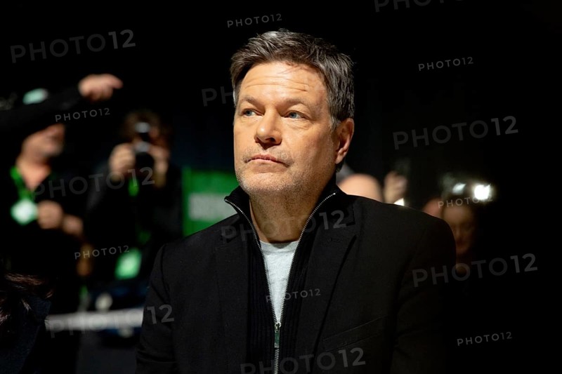 Berlin, Germany - 26 January 2025: Robert Habeck, Alliance 90/The Greens' candidate for Chancellor and Federal Minister for Economic Affairs and Climate Protection, speaks at his party's extraordinary federal delegates' conference in Berlin