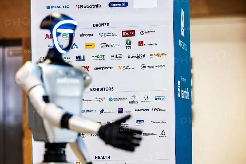 Unitree H1, H1-2, the first humanoid robot from the Chinese company Unitree. European Robotics Forum (ERF) in Stuttgart. The networking event brings together science, researchers and companies. This year's focus is on synergies between robotics and artificial intelligence. Stuttgart, Baden-Württemberg, Germany, Europe