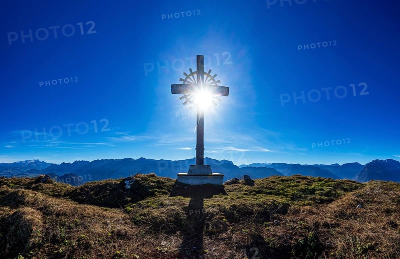 New summit cross, Schwarzer Berg, Golling, Osterhorn group, Salzburg province, Austria, Europe