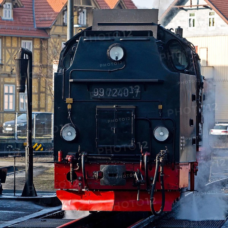 Steam locomotive, Harz narrow-gauge railway, abbreviated HSB, railway romance, nostalgia, Wernigerode, Saxony-Anhalt, Germany, Europe