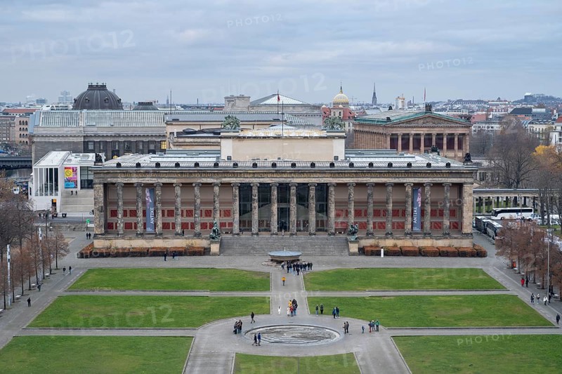 Altes Museum, Lustgarten, view from the roof terrace of the Humboldt Forum, Museum Island, Mitte, Berlin, Germany, Europe