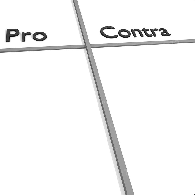 Pro and contra background with space for text