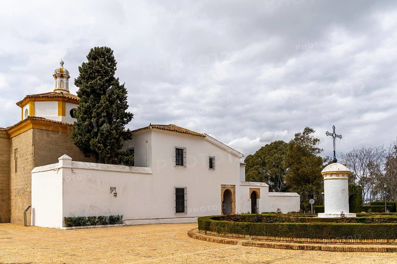 La Rabida, Spain - 14 March, 2022: view of the Monastery of Santa Maria de la Rábida