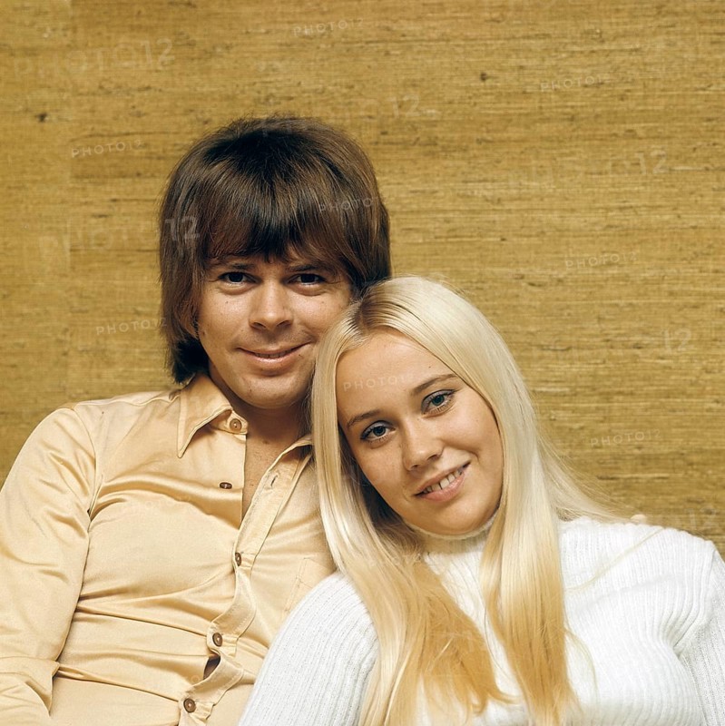 ABBA. Agnetha Fältskog. Singer. Member of the pop group ABBA. Born 1950. Pictured here with her fiance Björn Ulvaeus 1970 whom she married on 6 July 1971