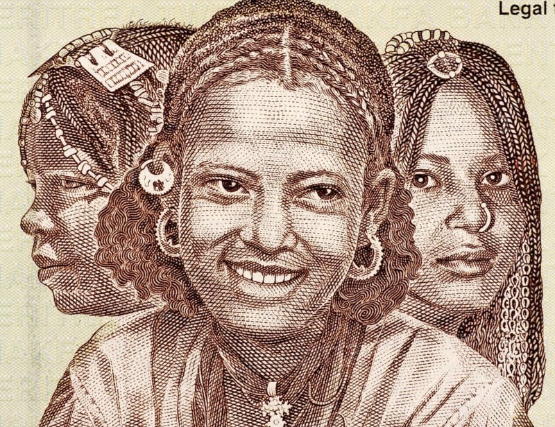 Eritrean Girls on 20 Nakfa 1997 Banknote from Eritrea