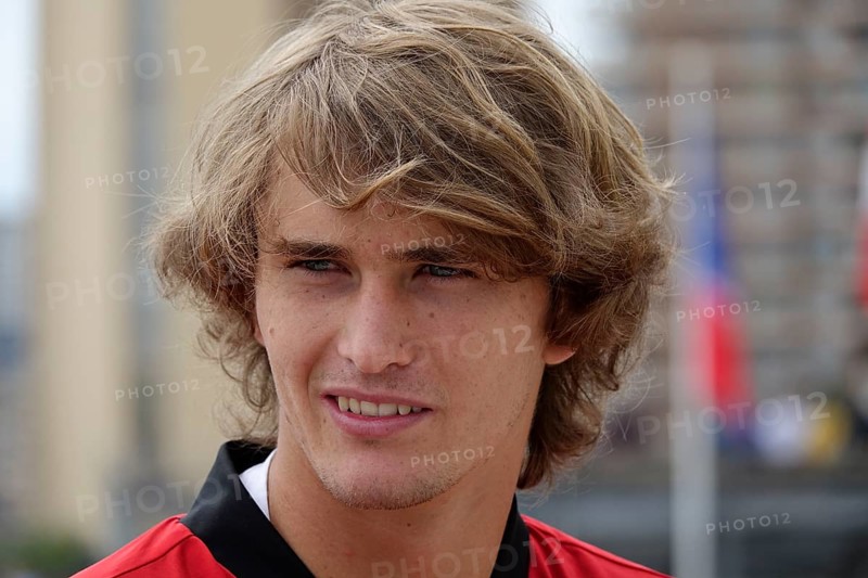 Portrait of German tennis player Alexander Zverev in an interview, Rolex Monte-Carlo Masters, tennis tournament of the Masters 1000 ATP World Tour, Principality of Monaco