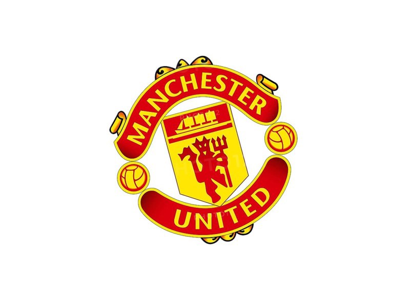 Nach links gedreht, Manchester United Abzeichen, Fußball, Logo
