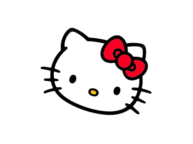 Rotated to right, Hello Kitty Logo cute, Logo