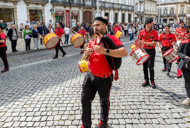 Political rally and march for May Day in city of Guimaraes, Braga district, northern Portugal, Europe - 1st May 2025