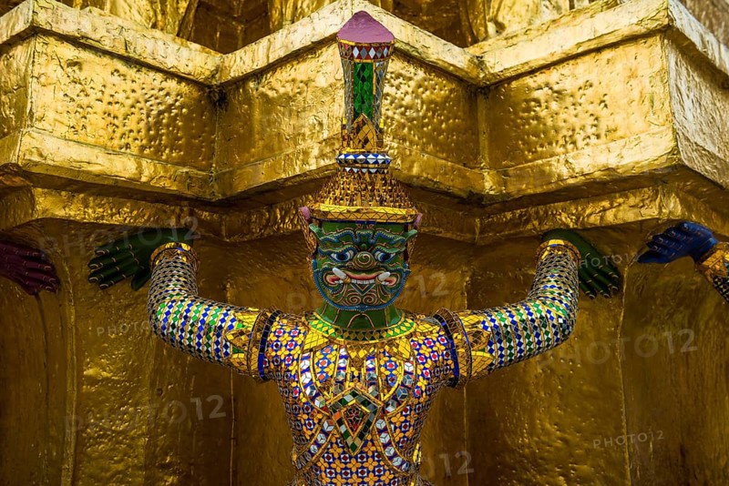 Wat Phra Kaeo temple, old royal palace, Bangkok, Thailand, Asia