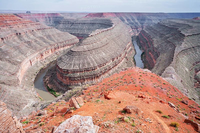 San Juan River meanders, Goosenecks State Park, Utah, USA, North America