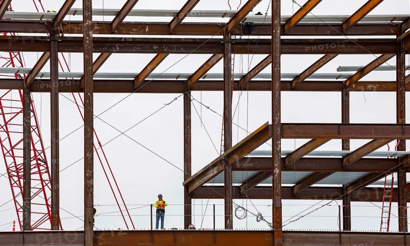 Detroit, Michigan - Structural steel rises on a $2.2 billion expansion of Henry Ford Hospital's main campus. Completion is expected in 2029