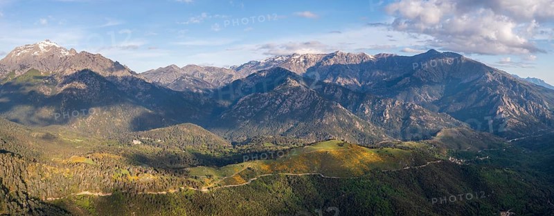 Morning atmosphere, mountain landscape, Parc naturel régional de Corse, Corsica, France, Europe