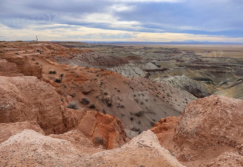 Colorful deposits of the Chinle Formation exposed at Little Painted Desert County Park near Winslow, Arizona