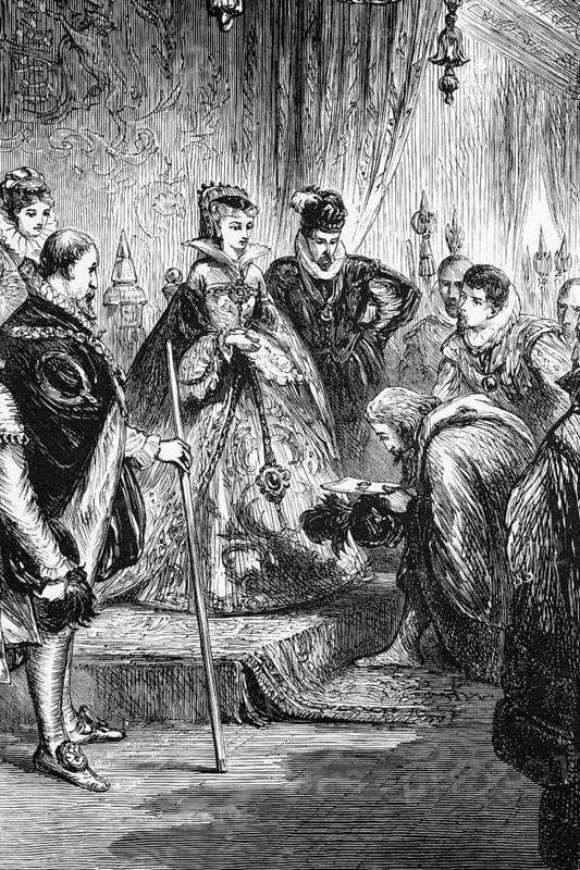 Osep Napea Vasiljevitch, the first Russian ambassador to England, was received at the court of Queen Mary in May 1555, digital reproduction of a historical model
