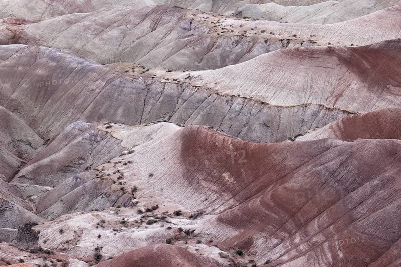 Colorful deposits of the Chinle Formation exposed at Little Painted Desert County Park near Winslow, Arizona