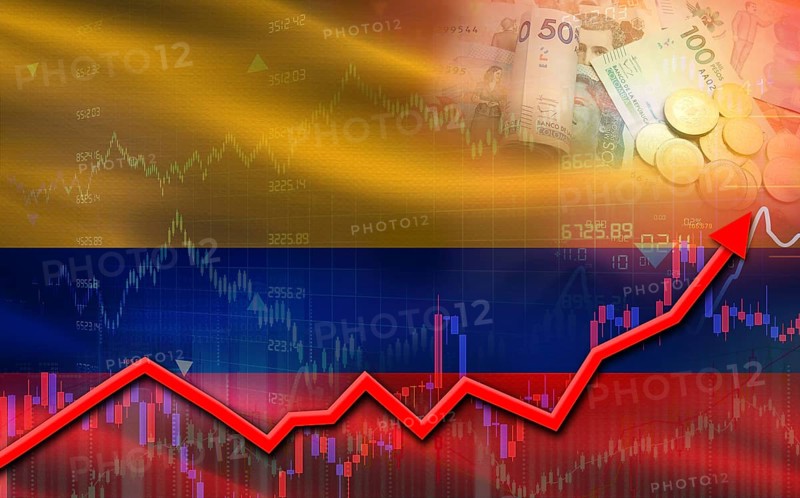 Colombia economic growth on financial graph. Colombia financial growth on market graph