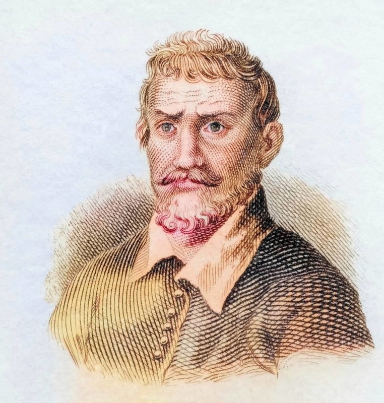Annibale Carracci, (born in front of 3 November 1560, (born in Bologna, died 15 July 1609 in Rome) was an Italian painter and engraver. He is considered the founder of Italian Baroque painting, coloured woodcut from Crabbe's Historical Dictionary from 1825, Historical, digital reproduction