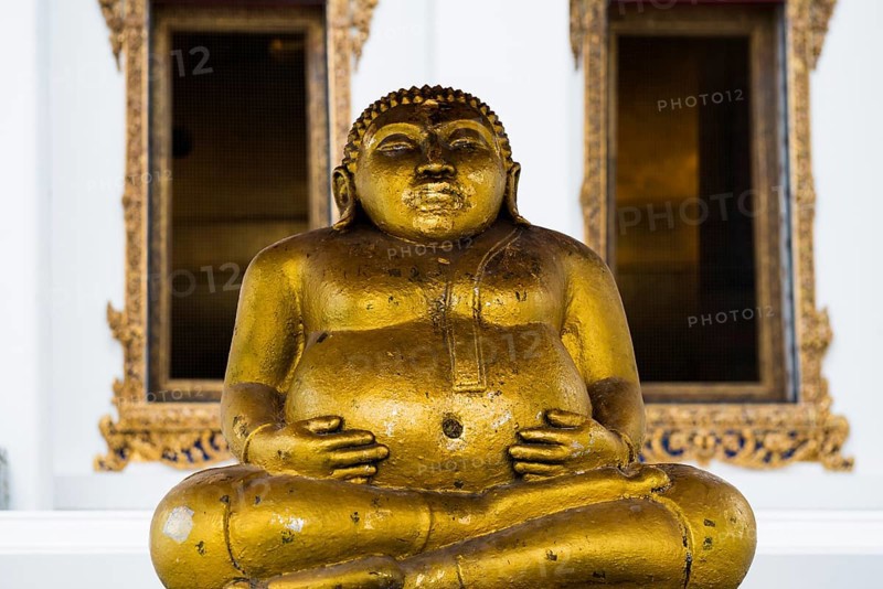 Golden Buddha statue, Wat Pho (Temple of the Reclining Buddha), Bangkok, Thailand, Asia