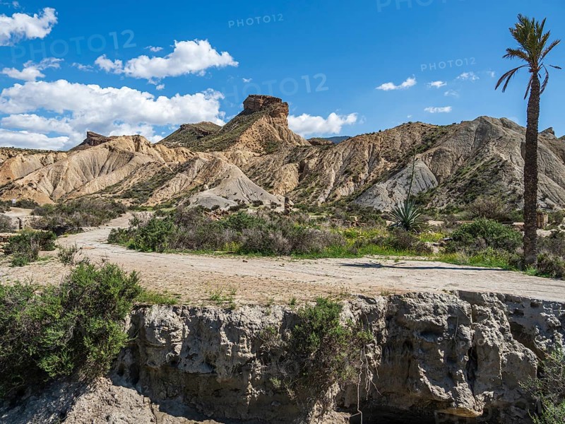 Rock formations in the Tabernas desert, Desierto de Tabernas, Andalusia, Spain, Europe