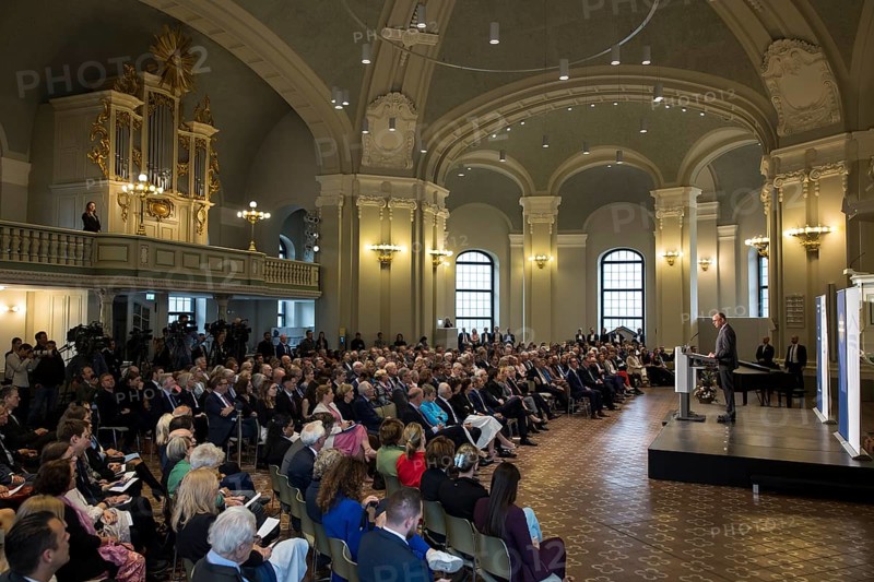 Friedrich Merz (Chancellor of the Federal Republic of Germany) speaks at the presentation of the German National Prize 2025 in Französische Friedrichstadtkirche, Berlin, on 10 June 2025