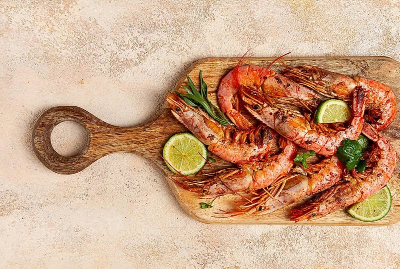 Fried Langoustines, Australian, lime and herbs, spices, homemade, no people