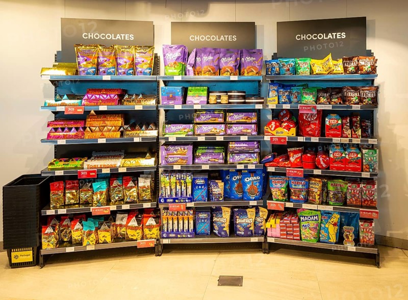 Chocolates on display, Shopping in Porto Duty Free shops, Aeroporto Francisco Sa Carneiro, Porto airport, Portugal, Europe
