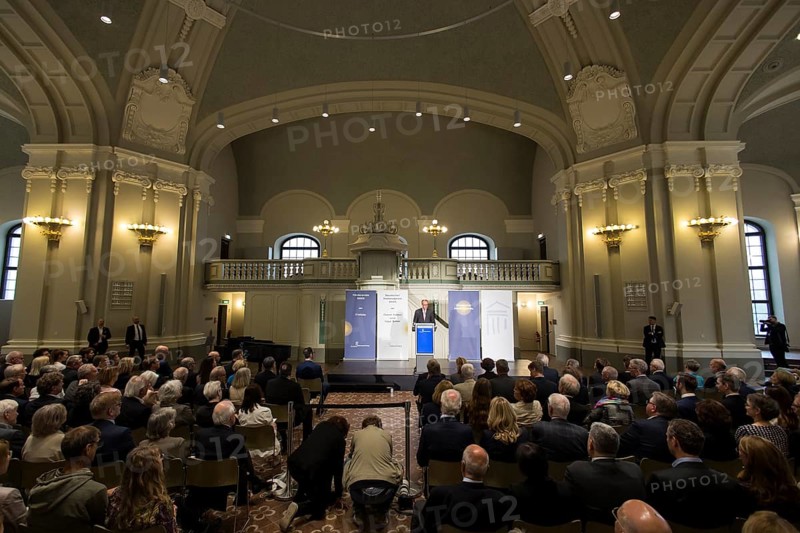 Friedrich Merz (Chancellor of the Federal Republic of Germany) speaks at the presentation of the German National Prize 2025 in Französische Friedrichstadtkirche, Berlin, on 10 June 2025