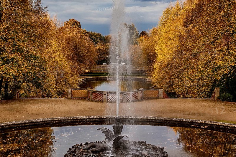 Park Landscape Ballenstedt Harz in Autumn