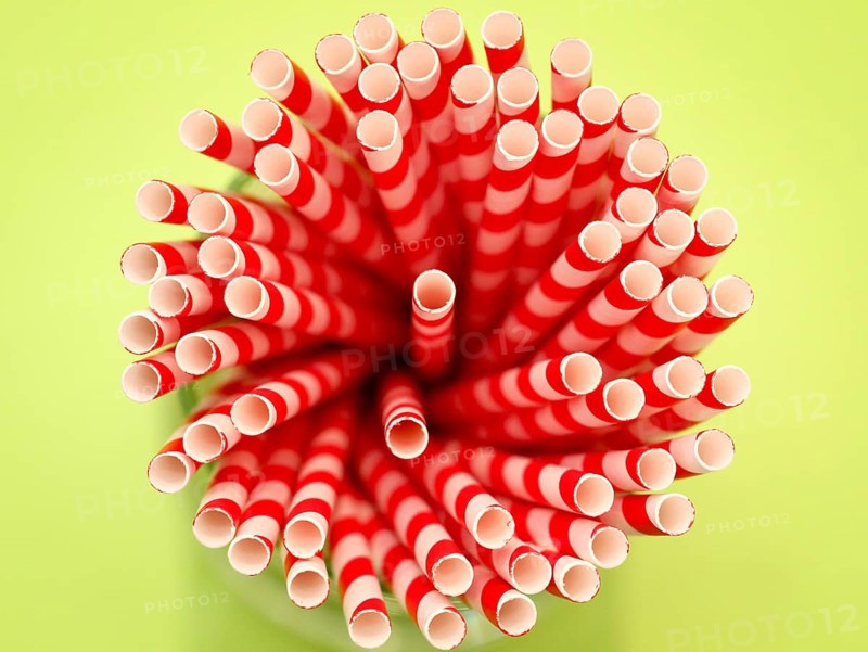 Drinking straws in the cup