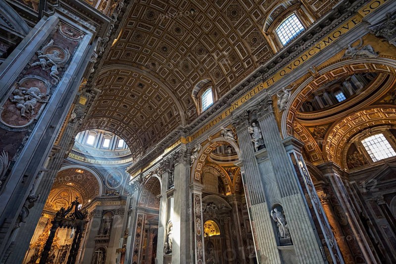 VATICAN, AUGUST 19: Interior of St Peter's Basilica on August 19, 2012 in Rome, Italy. St Peter's Basilica was until recently considered the largest Christian church in the world
