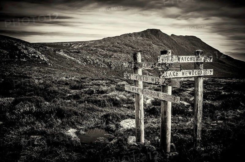 Sign posts at Mt Field National Park, Tasmania, Australia, Oceania