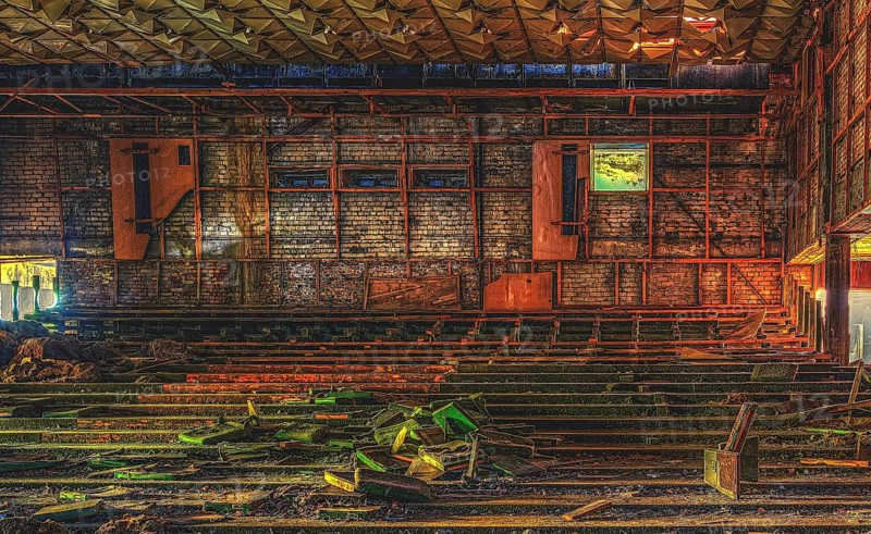 Theatre, House of Culture Energetyk, Lost Place, Prypyat, Chernobyl exclusion zone, Ukraine, Eastern Europe, Europe
