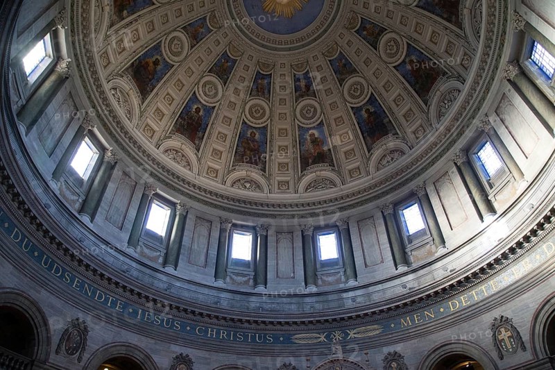Copenhagen, Denmark, January 28, 2016: Interior view Frederiks Church also called Marble Church in the city center, Europe
