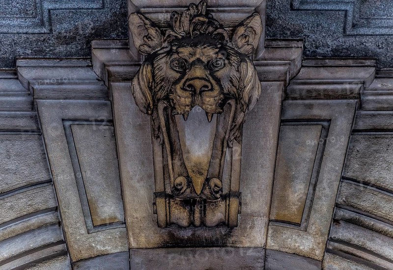 Italy, Turin. This city is famous to be a corner of two global magical triangles. This is a protective mask of stone on the top of a luxury palace entrance, dated around 1800, Europe