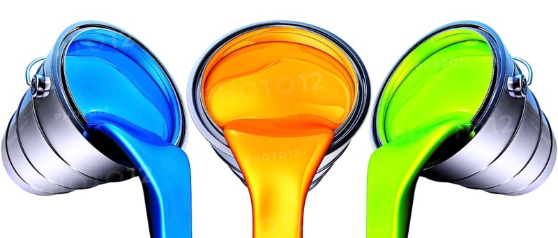 High resolution 3D rendering of color pots