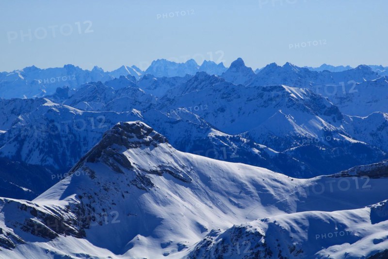 Margelchopf and other mountains in winter